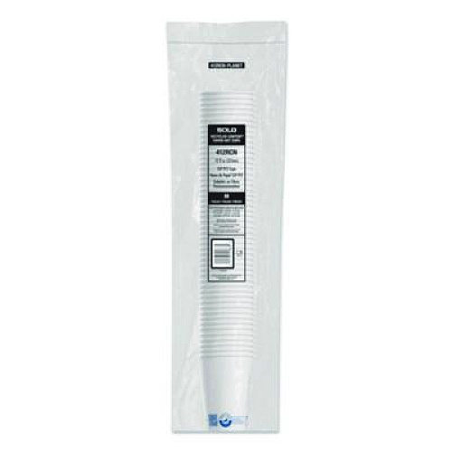 SOLO Recycled Content PCF Paper Hot Cups, ProPlanet Seal, 12 oz, White/Blue, 1,000/Carton (412RCNPLANET)