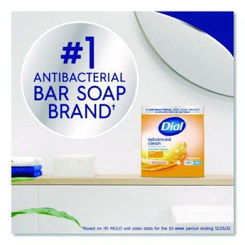 Dial Advanced Clean Antibacterial Deodorant Bar Soap, Gold Scent, 4 oz, 3/Pack, 4 Packs/Carton (11807)