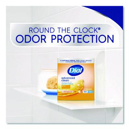 Dial Advanced Clean Antibacterial Deodorant Bar Soap, Gold Scent, 4 oz, 3/Pack, 4 Packs/Carton (11807)