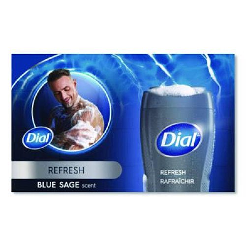 Dial Men Refresh 3-in-1 Body, Hair and Face Wash, Blue Sage Scent, 32 oz, 4/Carton (14130)