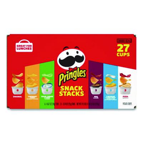 Pringles Snack Stack Variety Pack Crisps, (6) 0.67 and (21) 0.74 oz/Tubs, 27/Carton (KEE18263)