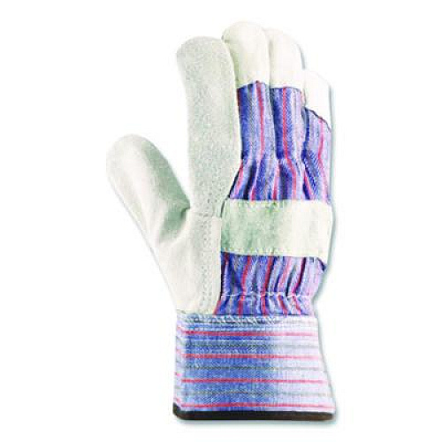 PIP B/C Grade Shoulder Split Cowhide Leather Palm Gloves, Gunn Cut, Wing Thumb, Medium, Blue/Gray, 12 Pairs (847532M)