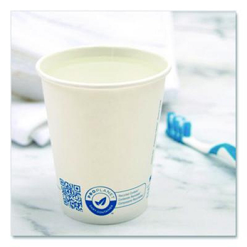 SOLO Recycled Content PCF Paper Hot Cups, ProPlanet Seal, 10 oz, White, 50/Pack (370RCPLANEPK)