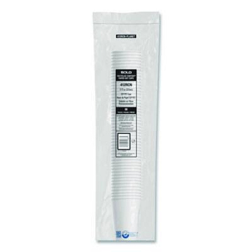 SOLO Recycled Content PCF Paper Hot Cups, ProPlanet Seal, 12 oz, White, 50/Pack (412RCNPLANPK)