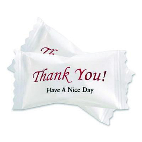 Stewart Superior Thank You Have a Nice Day Mints, White Buttermint, Individually Wrapped, 1,000/Carton (CJ3007B)