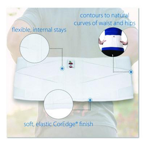 Core Products CorFit System Lumbosacral Spinal Back Support, X-Large, 40" to 52" Waist, White (LSB7000XL)