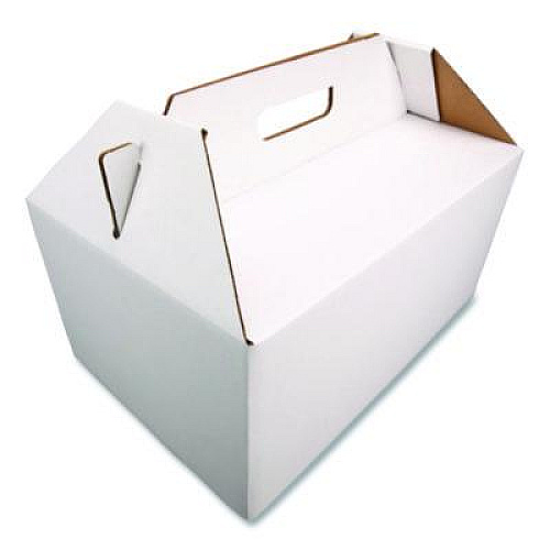 SCT Carryout Barn Boxes, Large Corugated, 12 x 18 x 9, White/Kraft, 25/Carton (2763)