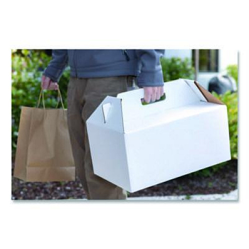 SCT Carryout Barn Boxes, Large Corugated, 12 x 18 x 9, White/Kraft, 25/Carton (2763)