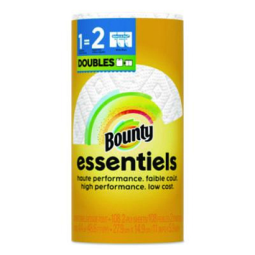 Bounty Essentials Select-A-Size Kitchen Roll Paper Towels, 2-Ply, 108 Sheets/Roll, 24 Rolls/Carton (16540)