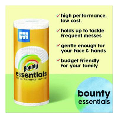 Bounty Essentials Select-A-Size Kitchen Roll Paper Towels, 2-Ply, 108 Sheets/Roll, 24 Rolls/Carton (16540)