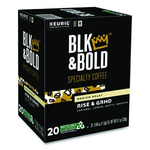 BLK & Bold Rise and GRND K-Cups, 0.41 oz K-Cup, 20/Box (0055)
