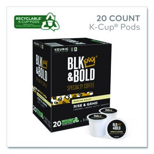 BLK & Bold Rise and GRND K-Cups, 0.41 oz K-Cup, 20/Box (0055)