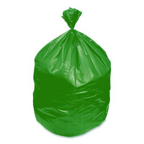 Heritage Eco Blend Max Can Liners, 45 gal, 0.8 mil, 40" x 46", Green, 25 Bags/Roll, 6 Rolls/Carton (L8046TEER1)