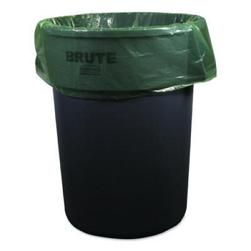 Heritage Eco Blend Max Can Liners, 60 gal, 0.8 mil, 38" x 58", Green, 20 Bags/Roll, 5 Rolls/Carton (L7658TEER1)