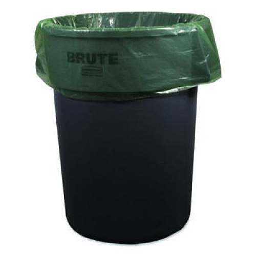 Heritage Eco Blend Max Can Liners, 45 gal, 0.8 mil, 40" x 46", Green, 25 Bags/Roll, 6 Rolls/Carton (L8046TEER1)
