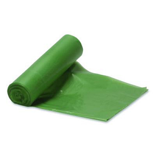 Heritage Eco Blend Max Can Liners, 45 gal, 0.8 mil, 40" x 46", Green, 25 Bags/Roll, 6 Rolls/Carton (L8046TEER1)