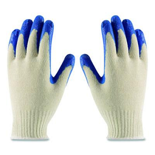 PIP Seamless Knit Cotton/Polyester Gloves, EN388: 2011, Large, Natural/Blue, 12 Pairs (39C122L)