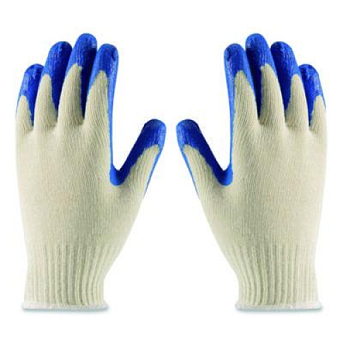 PIP Seamless Knit Cotton/Polyester Gloves, EN388: 2011, Medium, Natural/Blue, 12 Pairs (39C122M)