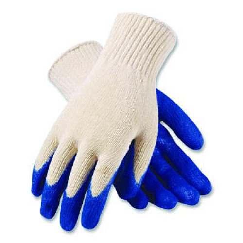 PIP Seamless Knit Cotton/Polyester Gloves, EN388: 2011, Small, Natural/Blue, 12 Pairs (39C122S)