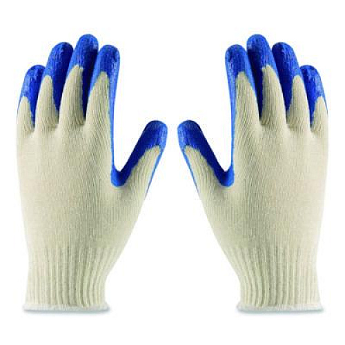 PIP Seamless Knit Cotton/Polyester Gloves, EN388: 2011, Small, Natural/Blue, 12 Pairs (39C122S)