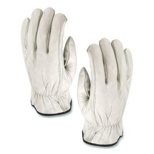 PIP Top-Grain Pigskin Leather Drivers Gloves, Gunn Cut, Keystone Thumb, Medium, Gray, Pair (70361M)