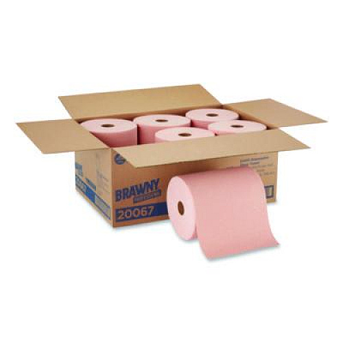 Brawny Professional goRag Premium All-Purpose DRC Roll Wipers, 10" x 250 ft, Orange, 6/Carton (20067)