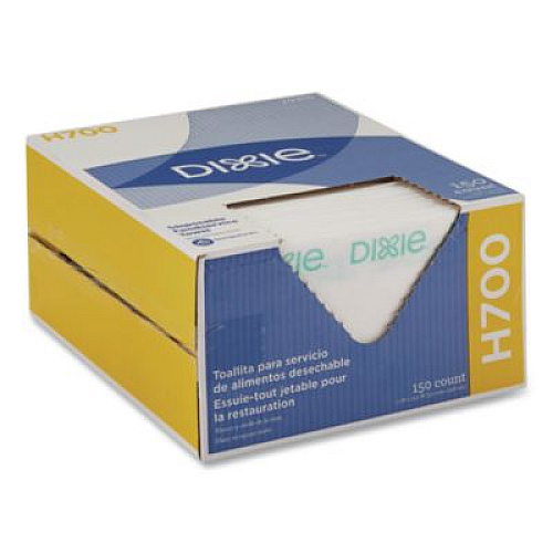 Dixie H700 Disposable Foodservice Towel, 1-Ply, 13 x 23.5, White/Green, 150/Carton (29416)