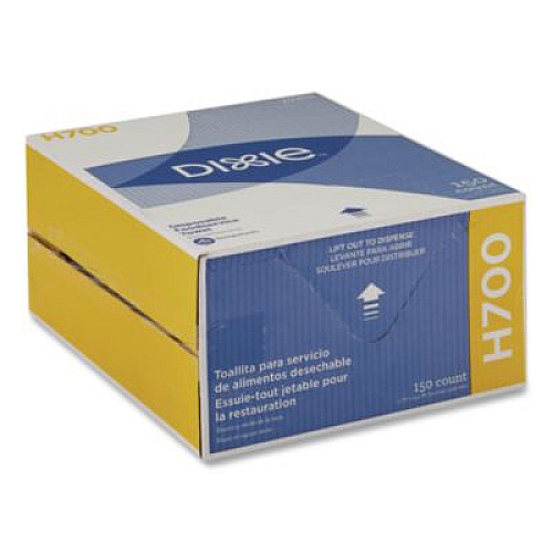 Dixie H700 Disposable Foodservice Towel, 1-Ply, 13 x 23.5, White/Green, 150/Carton (29416)
