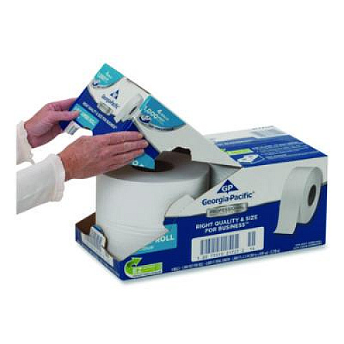 Georgia Pacific Professional White Jumbo Bathroom Tissue, Septic Safe, 2-Ply, 3.5" x 1,000 ft, 4 Rolls/Carton (2172114)