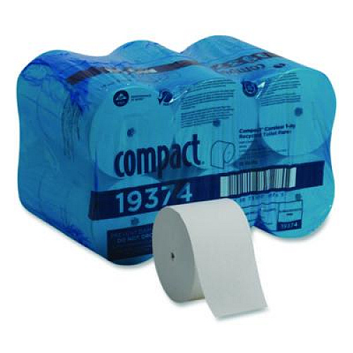 Georgia Pacific Professional Compact Coreless One-Ply Bath Tissue, Septic Safe, White, 3,000 Sheets/Roll, 18 Rolls/Carton (19374)