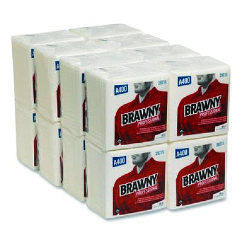 Brawny Professional All Purpose Wipers, 13 x 13, White, 50/Pack, 16/Carton (29215)