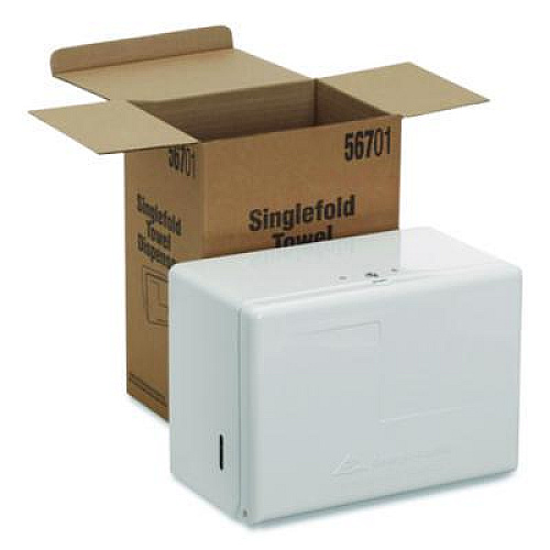Georgia Pacific Professional Space Saver Singlefold Towel Dispenser, Steel, 11.63 x 6.63 x 8.13, White (56701)