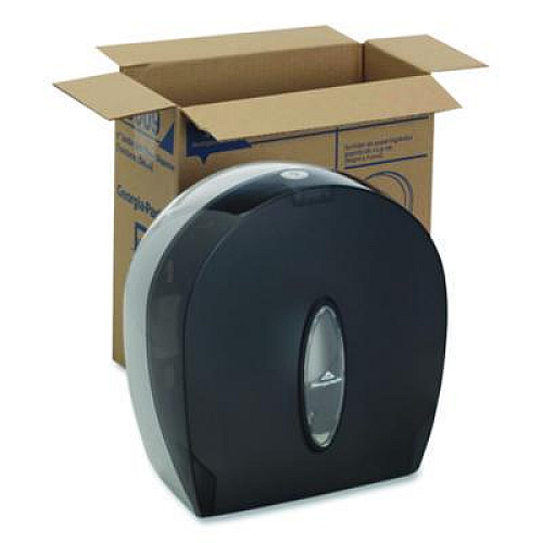Georgia Pacific Professional Jumbo Jr. Bathroom Tissue Dispenser, Single Roll, 10.6 x 5.4 x 11.3, Translucent Smoke (59009)