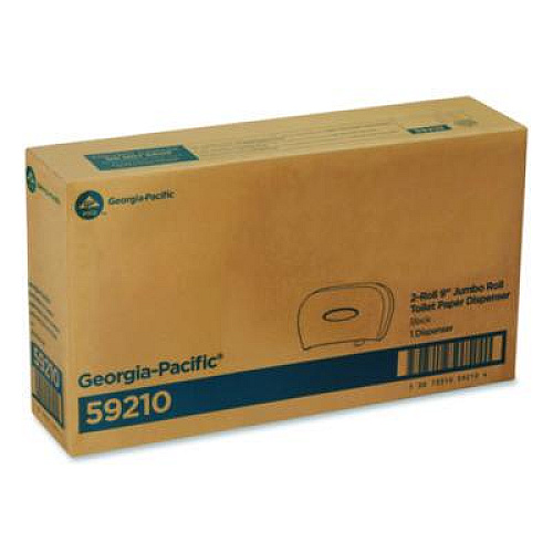 Georgia Pacific Professional Jumbo Jr. Bathroom Tissue Dispenser, Double Roll, 22.1 x 4.8 x 12.1, Black (59210)