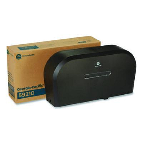 Georgia Pacific Professional Jumbo Jr. Bathroom Tissue Dispenser, Double Roll, 22.1 x 4.8 x 12.1, Black (59210)