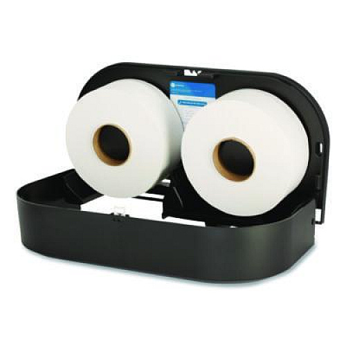 Georgia Pacific Professional Jumbo Jr. Bathroom Tissue Dispenser, Double Roll, 22.1 x 4.8 x 12.1, Black (59210)