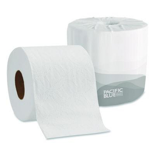 Georgia Pacific Professional Pacific Blue Basic Embossed Bathroom Tissue, Septic Safe, 2-Ply, White, 550 Sheets/Roll, 80 Rolls/Carton (19885)
