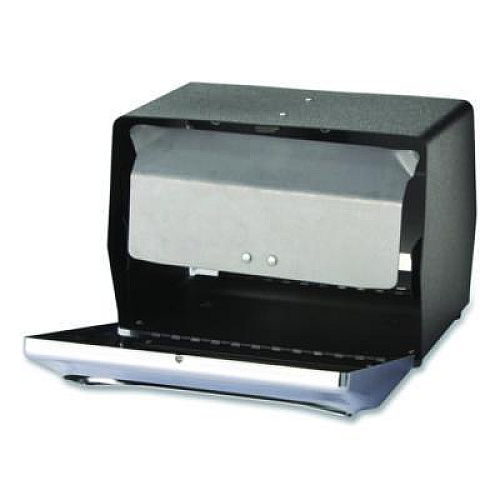 Dixie Tabletop Napkin Dispenser, 7.5 x 6 x 5.37, Black/Chrome (51602CT)