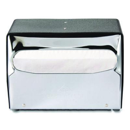 Dixie Tabletop Napkin Dispenser, 7.5 x 6 x 5.37, Black/Chrome (51602CT)