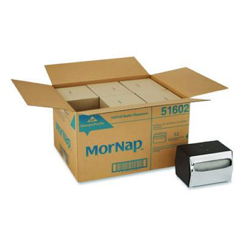 Dixie Tabletop Napkin Dispenser, 7.5 x 6 x 5.37, Black/Chrome (51602CT)