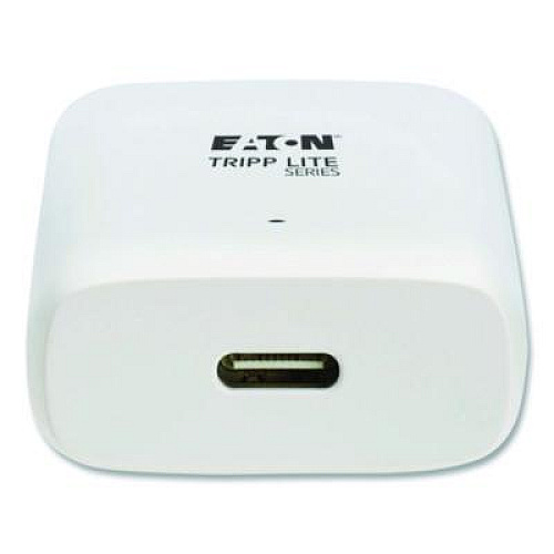 Tripp Lite by Eaton Flat One-Port USB-C Wall Charger with GaN Technology, White (U280WF120C1G)