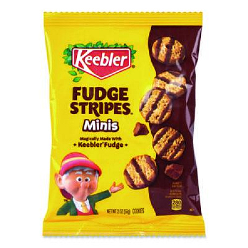 Keebler Mini Cookies, Fudge Stripes, 2 oz Pouch, 36/Box (22002517)