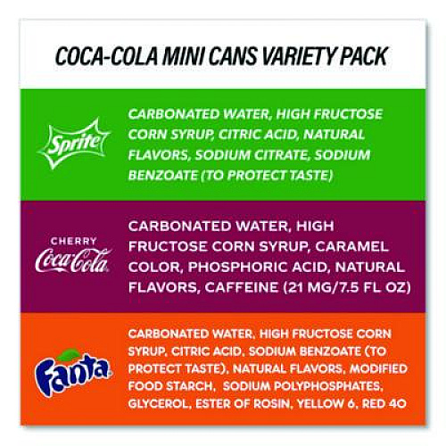 Coca-Cola Soda Mini Variety and Cheez-It Combo Pack, (30) 7.5 oz Cans Assorted Flavors, (45) 1.5 oz Pouch Original Cheez-It/Bundle (60004171)