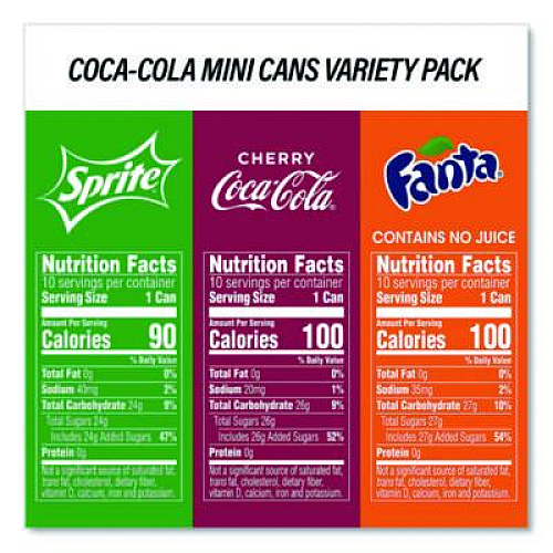Coca-Cola Soda Mini Variety and Cheez-It Combo Pack, (30) 7.5 oz Cans Assorted Flavors, (45) 1.5 oz Pouch Original Cheez-It/Bundle (60004171)