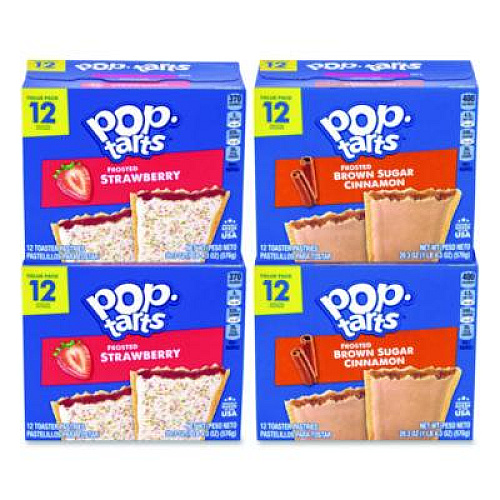 Snack Box Pros Red Bull Energy Drink and Pop Tart Combo Pack,(24) 12oz Cans,(24) Frosted Strawberry/(24) Frosted Brown Sugar Cinnamon/Bundle (60004173)