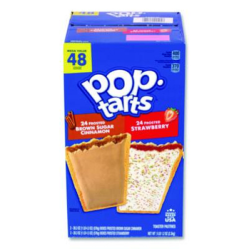Snack Box Pros Red Bull Energy Drink and Pop Tart Combo Pack,(24) 12oz Cans,(24) Frosted Strawberry/(24) Frosted Brown Sugar Cinnamon/Bundle (60004173)