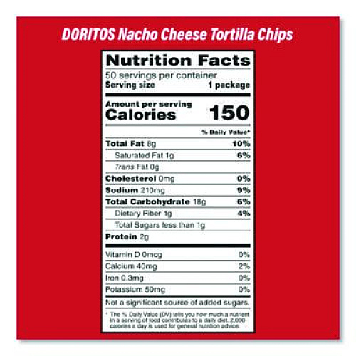 Snack Box Pros Doritos Nacho Cheese Tortilla Chips and Welch's Mixed Fruit Snacks, (50) 1oz Bag Chips, (66) 0.8 oz Pouch Fruit Snacks/Bundle (60004174)