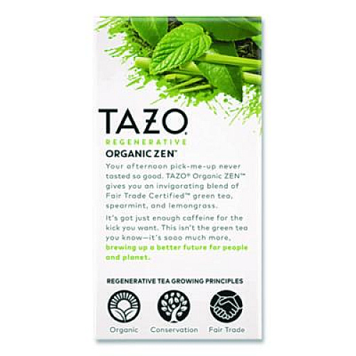 Tazo Tea Bags, Organic Zen, 16/Box (TAZ00309BX)