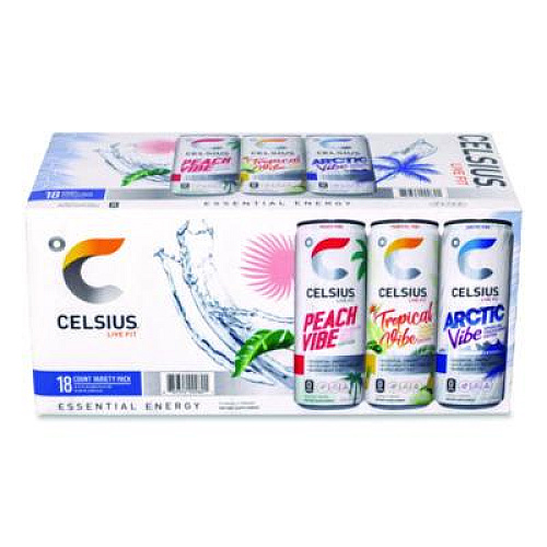 Kellogg's Celcius Vibe and Pop Tarts Variety Combo Pack,(18) 12oz Cans,(24) Frosted Strawberry/(24) Frosted Brown Sugar Cinnamon/Bundle (60004172)