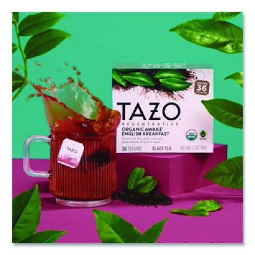 Tazo Tea Bags, Organic Awake English Breakfast, 16/Box (TAZ00303BX)